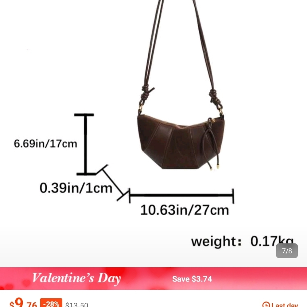 SHEIN Brown Geo-Panel Crossbody Bag
